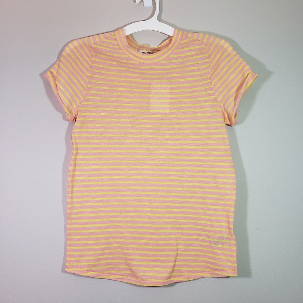 Free People Night Sky Striped Mock Neck Tee